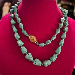 Authentic China Mountain Turquoise vintage nuggets.  With a vintage clasp